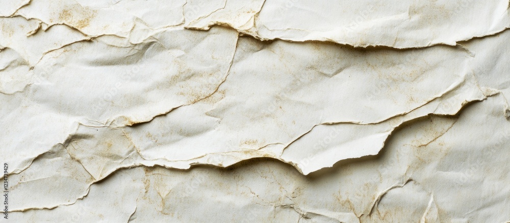 Poster textured cracked white paper background with visible layers and creases suitable for design projects