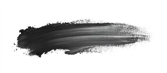 Black paint stroke on white background with copy space for design and artistic projects.