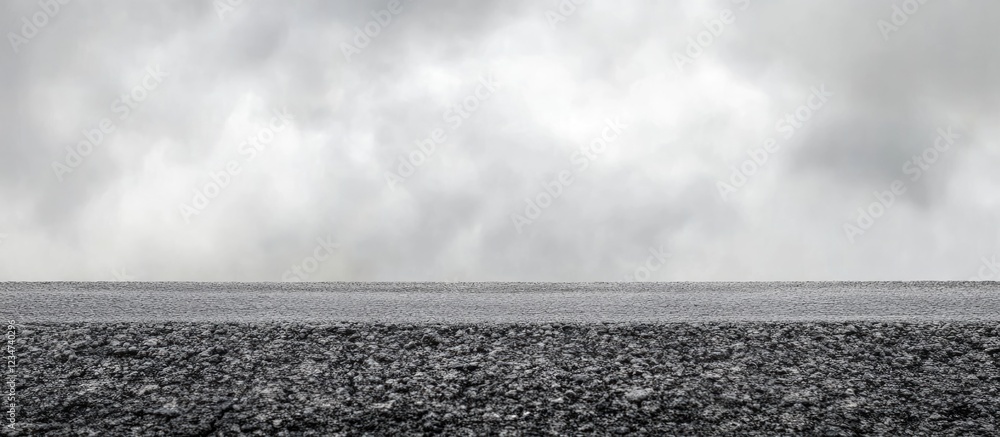 Poster gray landscape with overcast sky and copy space for text usage