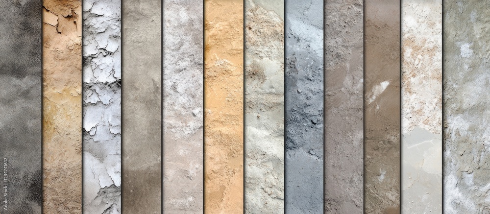 Aufkleber collection of textured stone and marble backgrounds in a vertical layout showcasing natural variatio