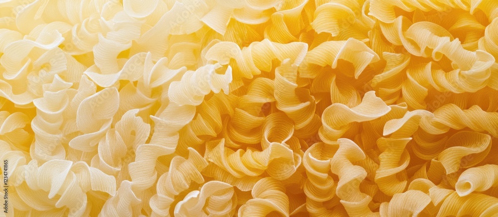 Poster pasta background close-up with wavy shapes in cream and yellow tones textured pattern copy space