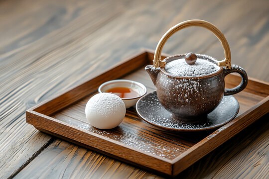 P A vintage-style image of kinako daifuku dus