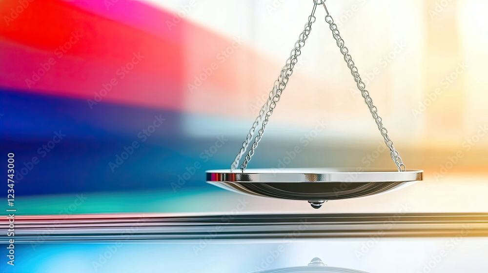 Aufkleber Balancing Act of a Minimalist Scale on a Smooth Gradient Background With Subtle Colors