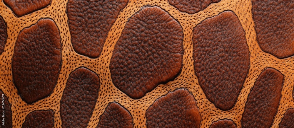 Poster giraffe skin texture close-up with brown and orange patterns showing unique irregular shapes and nat