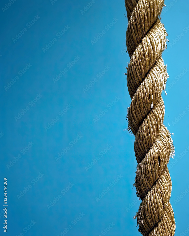 Poster close-up of a tightly knotted rope with an artistic backdrop creating a striking visual contrast