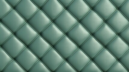 Seamless Dark Green Pastel Upholstery with Diamond Tufted Pattern Ideal for Interior Design and Furniture Applications