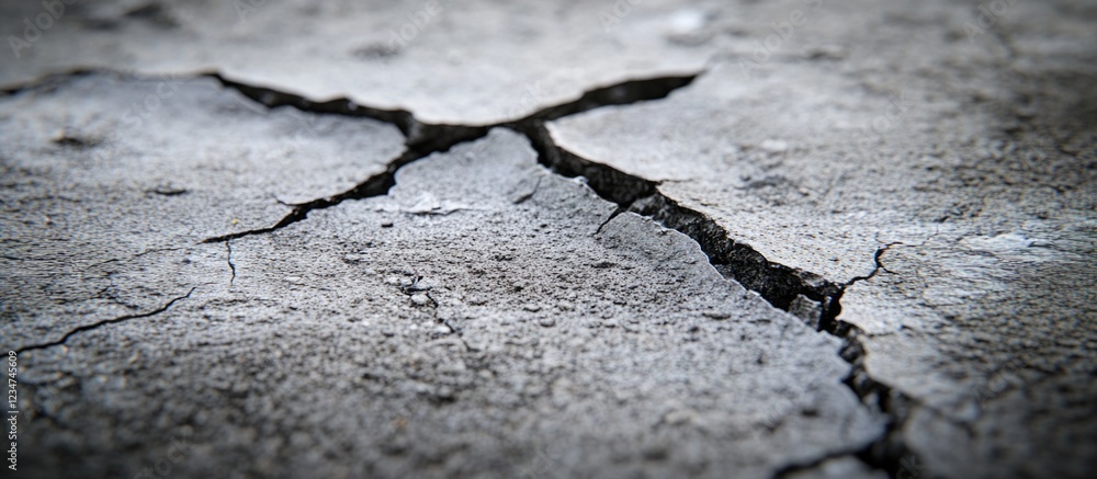 Aufkleber cracked concrete surface with visible texture in close-up view copy space