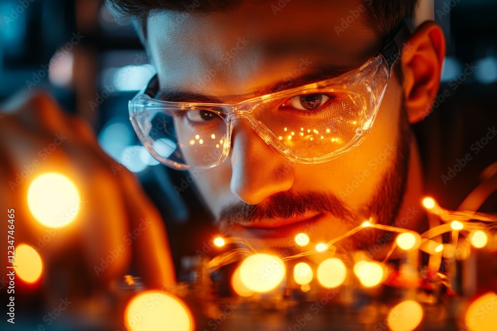 Aufkleber An IT technician verifying sufficient storage space on a server, with glowing racks of hardware in a dimly lit data center
