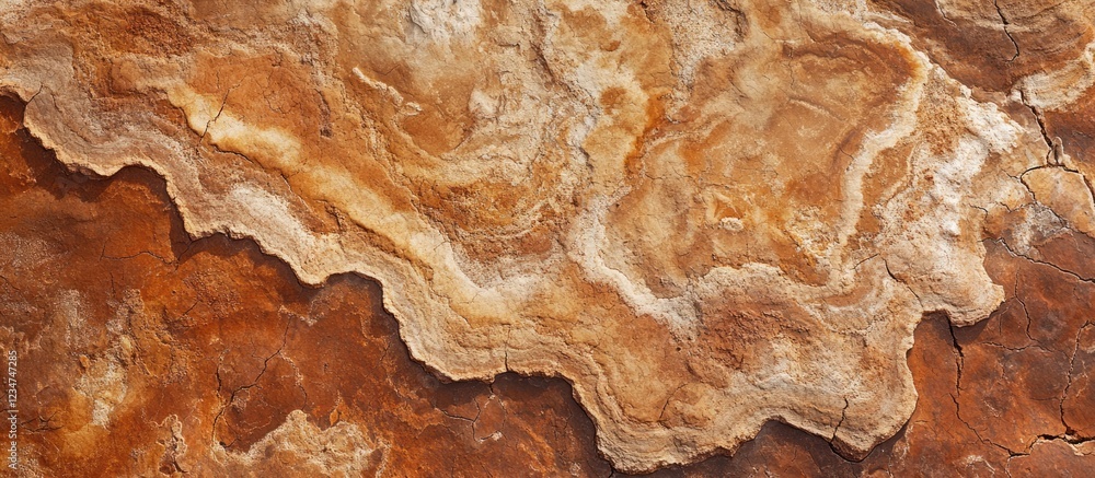 Aufkleber abstract pattern of polished stone surface with earthy tones and textured layers copy space