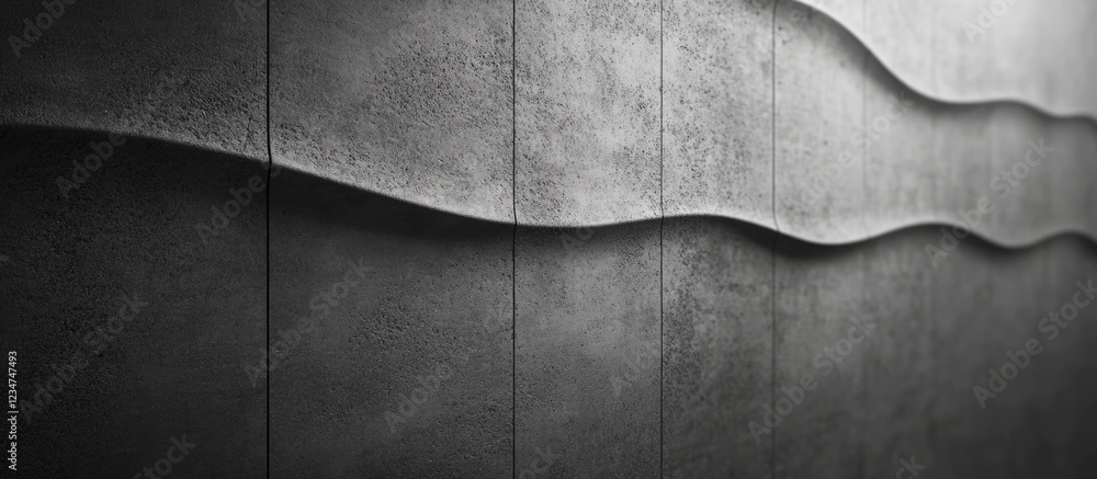 Poster textured concrete wall with wavy pattern and muted colors ideal for modern architecture backgrounds 
