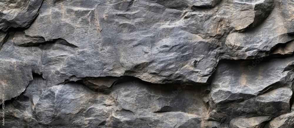Aufkleber dark textured rock surface with rough geological formations and visible layering copy space