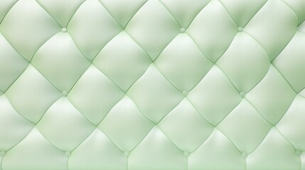Seamless Light Pastel Green Diamond Tufted Upholstery Background for Interior Design and Fabric Textures