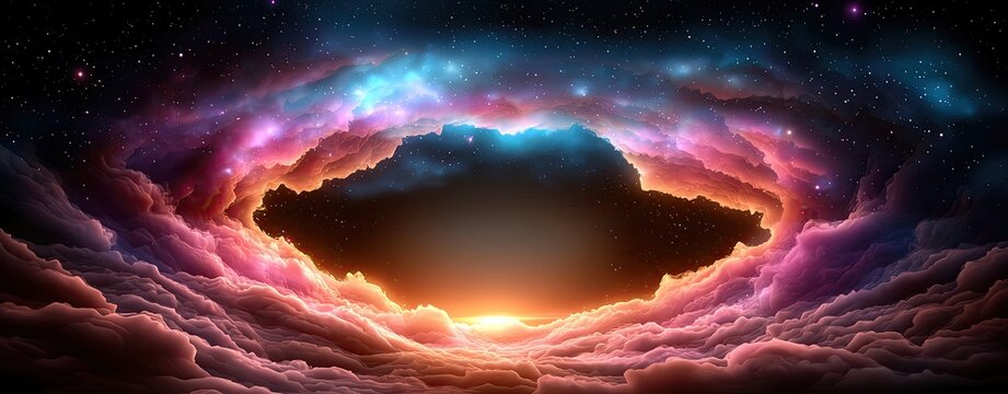Nebula Dreamscape background of A vibrant cosmic scene showcasing colorful clouds and radiant energy in the depths of space, captivating the viewer's imagination.