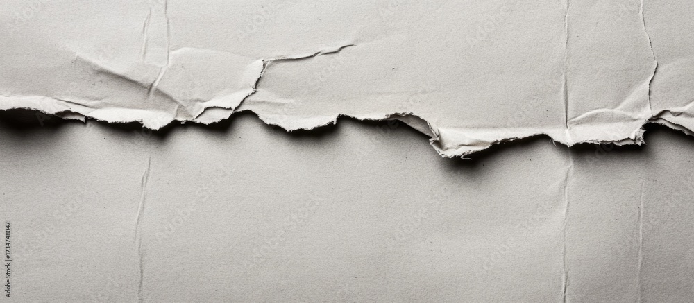 Poster textured torn paper background with jagged edges and subtle shadows, neutral gray color, ideal for a