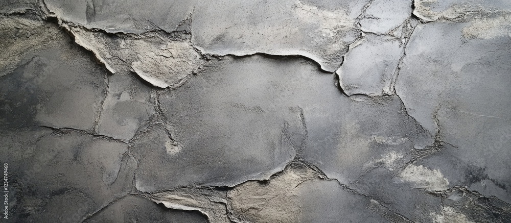 Aufkleber gray textured stone wall with cracks and uneven surfaces featuring copy space for text insertion.