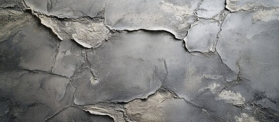 Gray textured stone wall with cracks and uneven surfaces featuring Copy Space for text insertion.