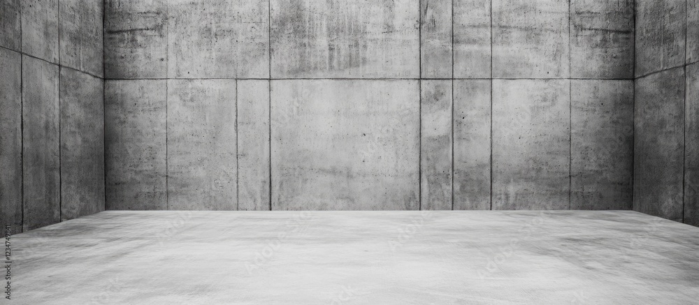 Poster empty concrete room interior with textured walls and floor suitable for various applications copy sp