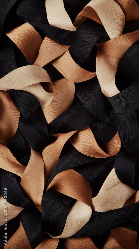 Poster richly textured ribbons intertwine in a luxurious pattern showcasing elegance and sophistication