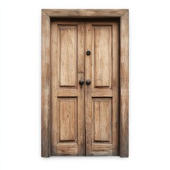 Wooden Door Isolated on White Background