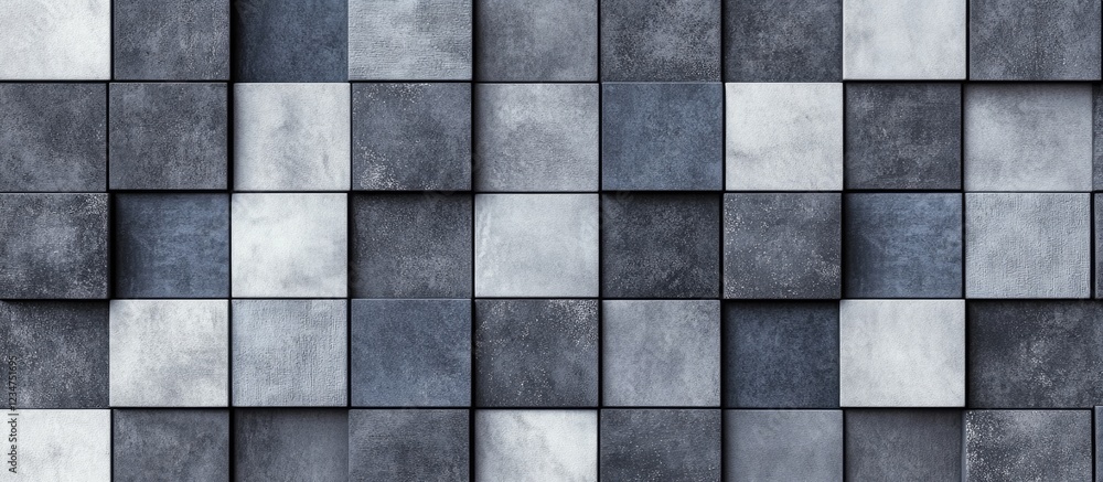 Poster textured gray and white square concrete tile background with copy space for design or presentation u
