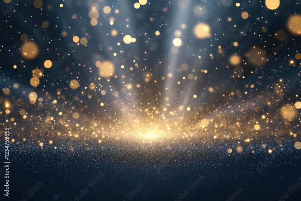 Poster radiant blue bokeh lights shimmering beautifully on a crisp backdrop for creative projects and desig