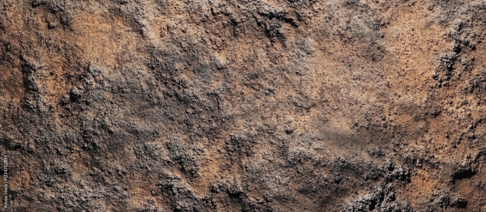 Aufkleber textured surface of weathered rocks and soil in natural earth tones with copy space for design appli