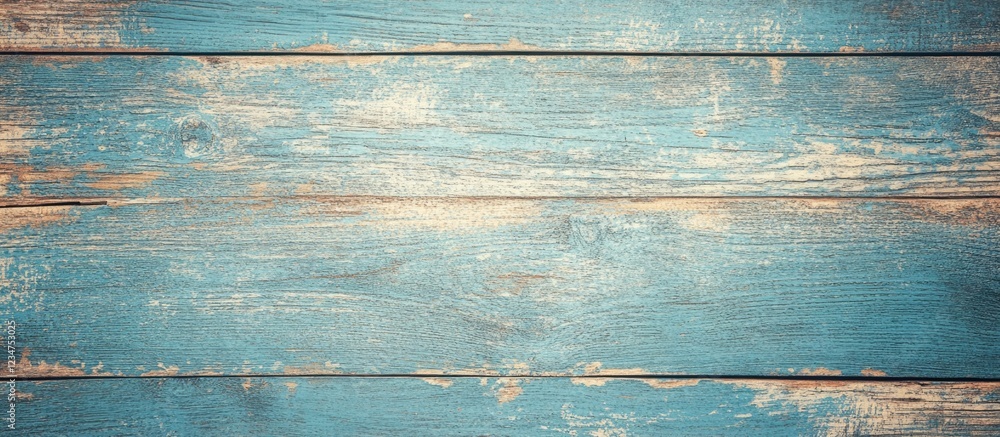 Poster weathered blue wooden planks background with distressed texture and copy space for design or text in