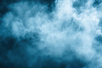 Fototapeta premium Enchanting misty backdrop with shimmering blue haze and sparkling stars perfect for dreamy landscapes and mystical themes. Radiant fog with cosmic dust ideal for serene compositions