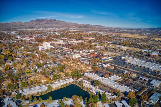 Fototapeta Aerial View of the Nevada Capitol of Carson City