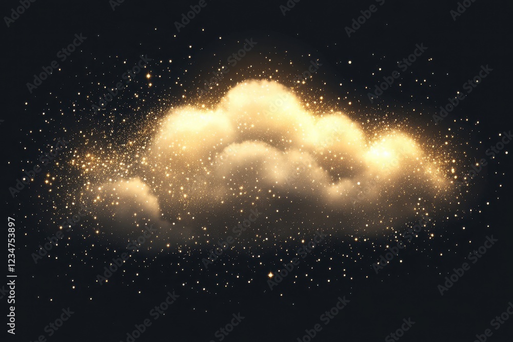 Aufkleber radiant shimmering illumination with enchanting glittering particles and soft glowing bokeh for fest