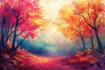 Autumn daylight nature landscape showcasing vibrant foliage and serene ambiance for outdoor enthusiasts and photographers