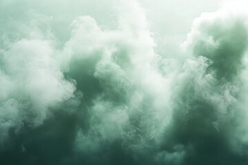 Obraz premium Lifelike green clouds and misty haze against clear backdrop, showcasing atmospheric phenomena and natural sky elements for weather enthusiasts and designers