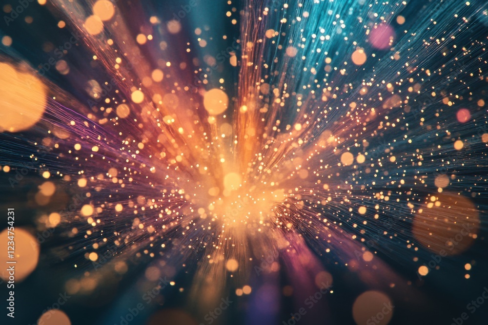 Poster radiant bokeh lights glowing softly with shimmering particles against a pristine background for drea