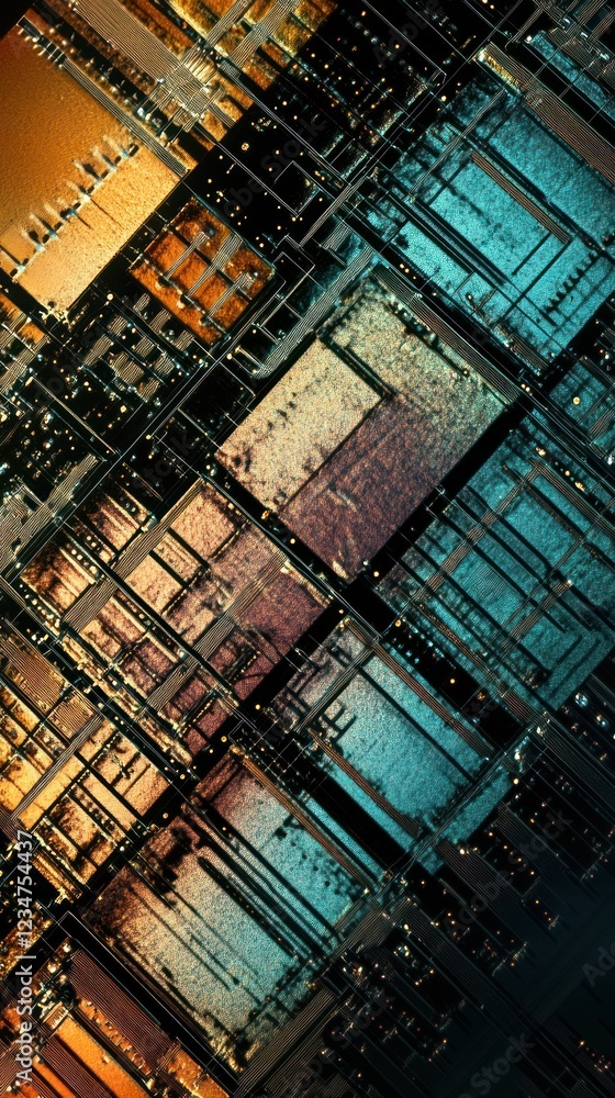 Poster abstract digital circuit board texture, technology background, data processing