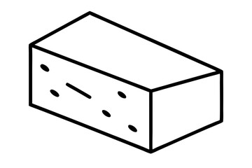 Line Art of a Cheese Block for Artisanal Food Lab - SVG Vector Illustration