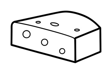 Line Art of a Cheese Block for Artisanal Food Lab - SVG Vector Illustration