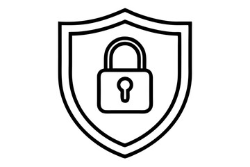 Line Art Lock Icon for Cybersecurity, Privacy Protection, and Digital Security