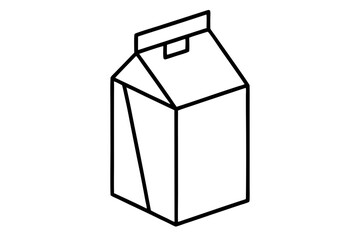 Minimalist Line Art of a Milk Carton for Dairy Packaging (SVG)