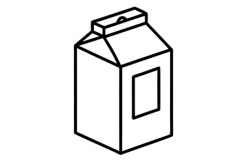 Minimalist Line Art of a Milk Carton for Dairy Packaging (SVG)