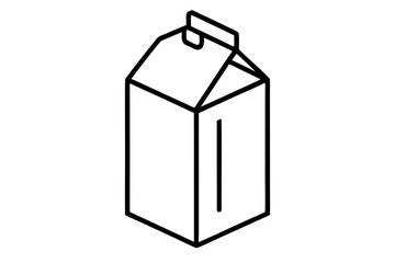 Minimalist Line Art of a Milk Carton for Dairy Packaging (SVG)
