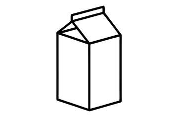Minimalist Line Art of a Milk Carton for Dairy Packaging (SVG)