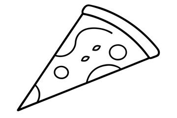 Pizza Slice Line Art Illustration for Fast Food Branding - SVG File