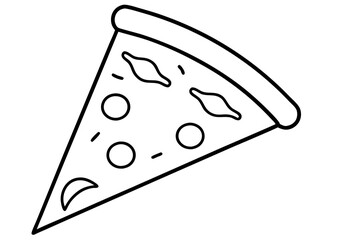 Pizza Slice Line Art Illustration for Fast Food Branding - SVG File