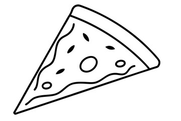 Pizza Slice Line Art Illustration for Fast Food Branding - SVG File