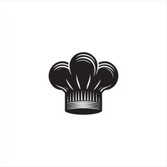 Illustration of a cook with his hat in the shape of a cloud, on black white vector