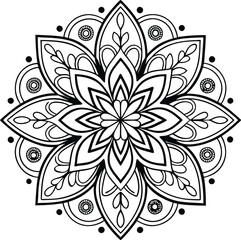 Decorative Mandala line art element pattern design
