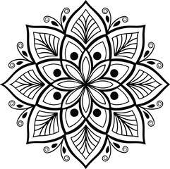Decorative Mandala line art element pattern design