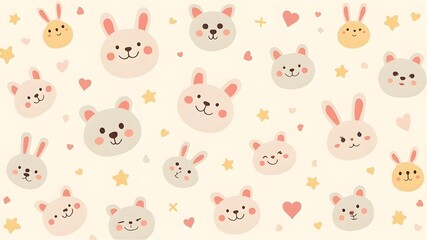 Cute cartoon animal pattern
