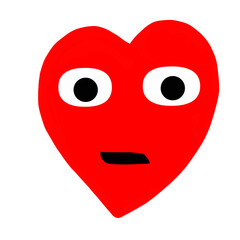 Fototapeta premium Hand-drawn heart reaction artwork, offering a personalized and artistic touch to romantic illustrations and love-themed designs.