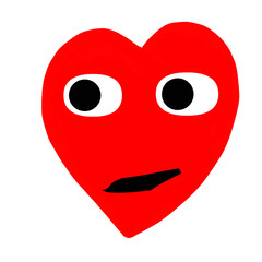 Trendy and modern heart reaction illustration, crafted to stand out in social media posts, digital designs, and romantic projects.